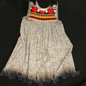 Chelsea and Violet floral embroidered tassel dress